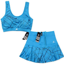 Load image into Gallery viewer, Women&#39;s Sports Tennis Skort Short Badminton Skirt with Safety Shorts Striped Tennis Skirt
