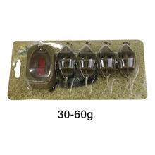 Load image into Gallery viewer, Mosodo Carp Fishing Method Feeder Mould 15g 20g 25g 35g 30g 40g 50g 60g Inline Feeders High Capacity lead sinker Bait Thrower
